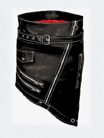 Be  Noble Skirt 'Lederrock diagonal' in Black: front