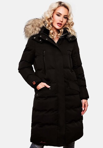 MARIKOO Χειμερινό παλτό 'Schneesternchen' σε μαύρο: μπροστά
