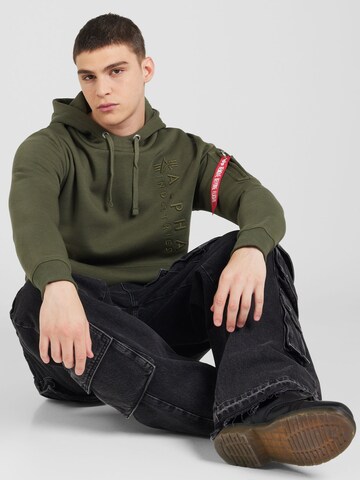 žalia ALPHA INDUSTRIES Megztinis be užsegimo 'EMB'