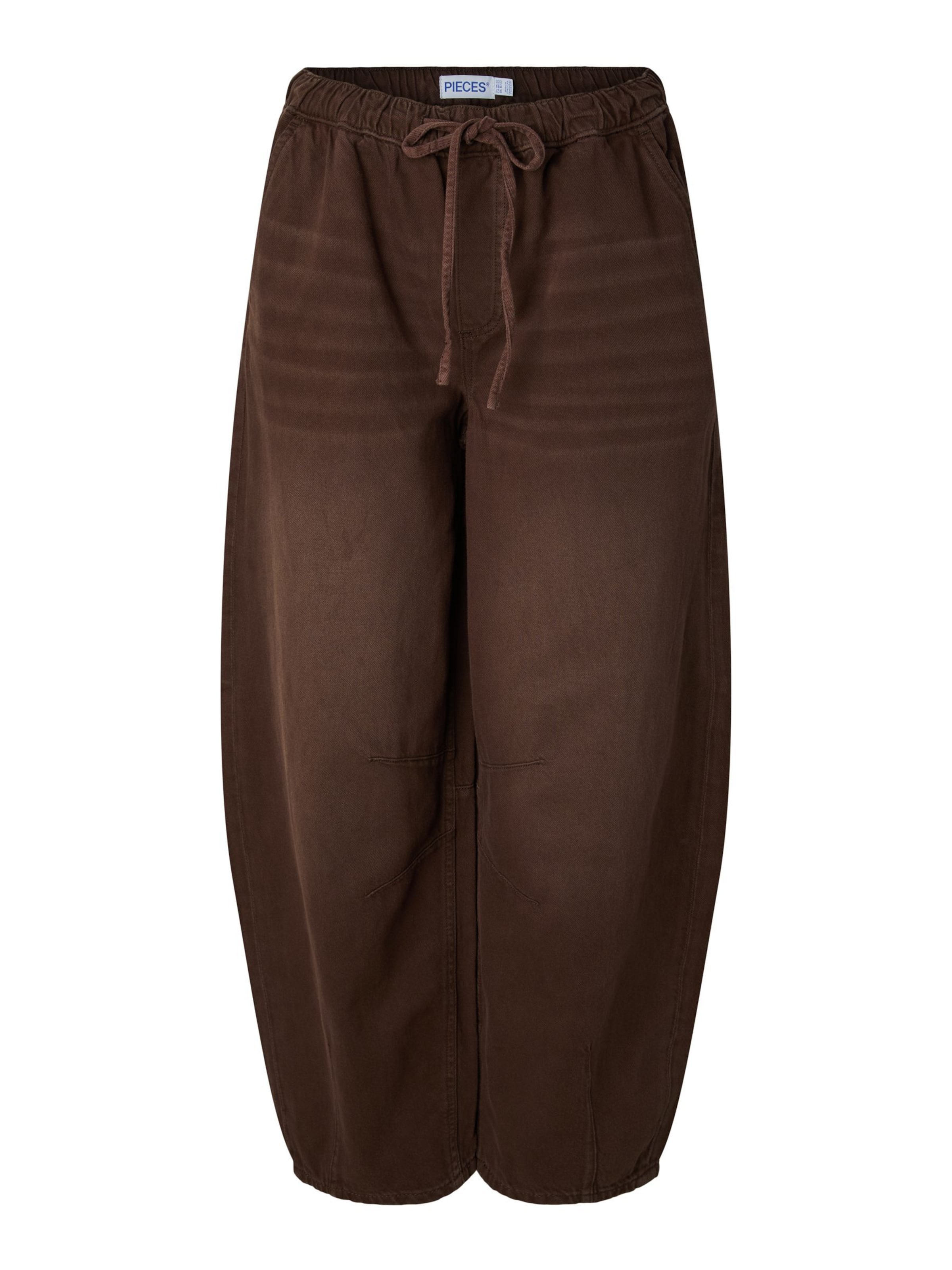 PIECES Barrel Jeans 'PCSILVIA' in Braun: Vorderseite