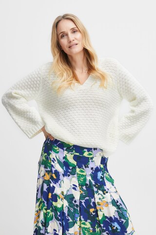 Fransa Sweater 'Lindsy Pu 2' in White: front