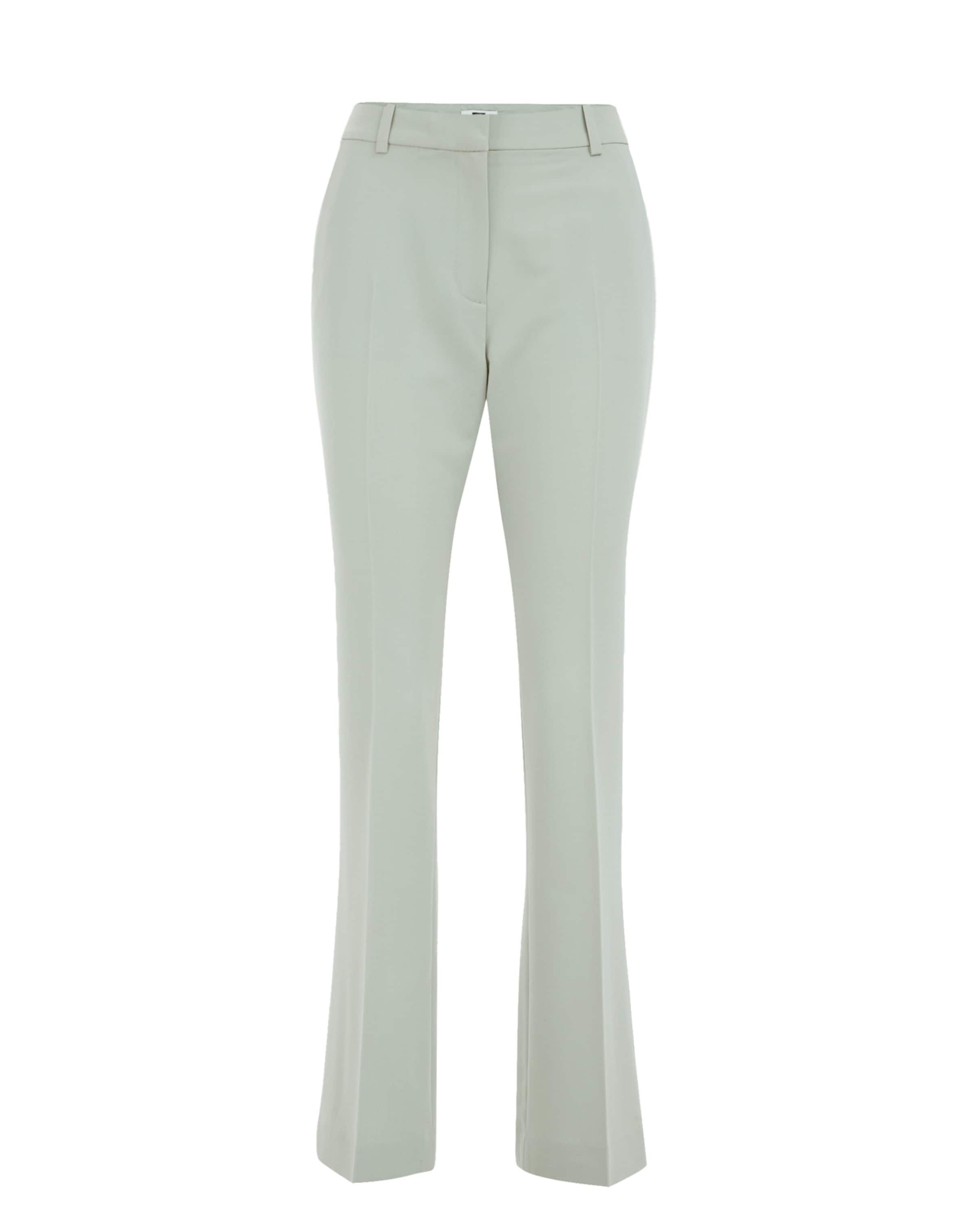 WE Fashion Štandardný strih Nohavice s pukmi - Zelená: predná strana