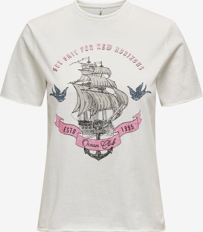 ONLY T-Shirt in navy / grau / pink / weiß, Produktansicht