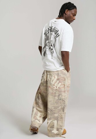 Wide leg Pantaloni de la Ed Hardy pe bej