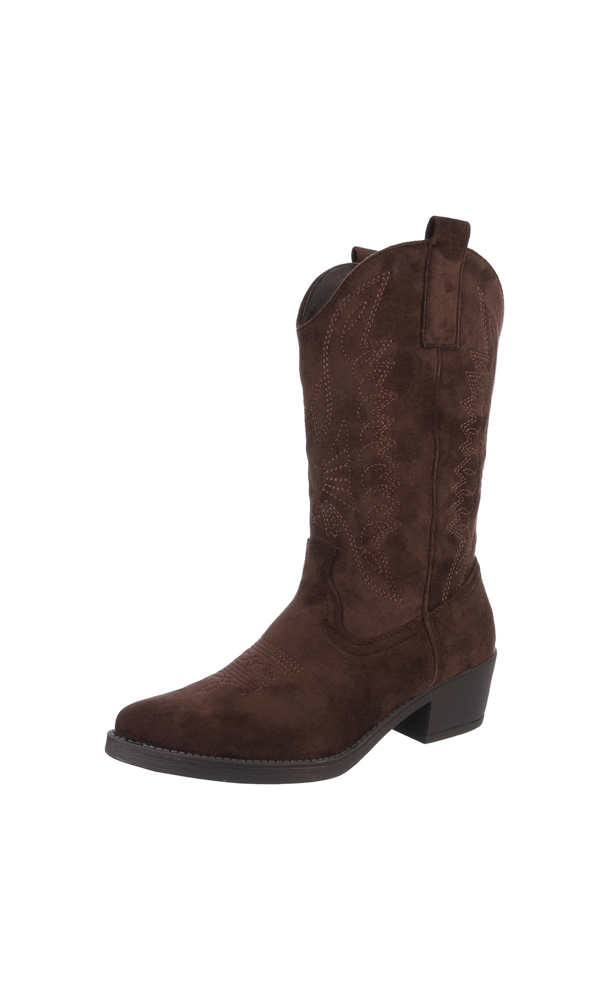 Ital-Design Cowboystiefel in Braun: Vorderseite