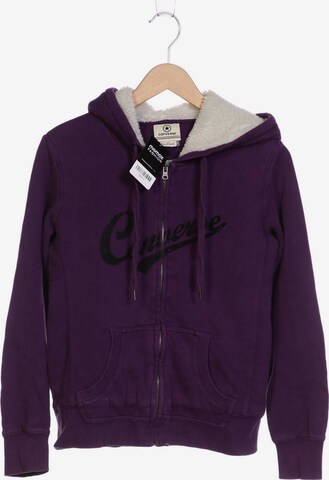 CONVERSE Sweatshirt & Zip-Up Hoodie in S in Purple: front