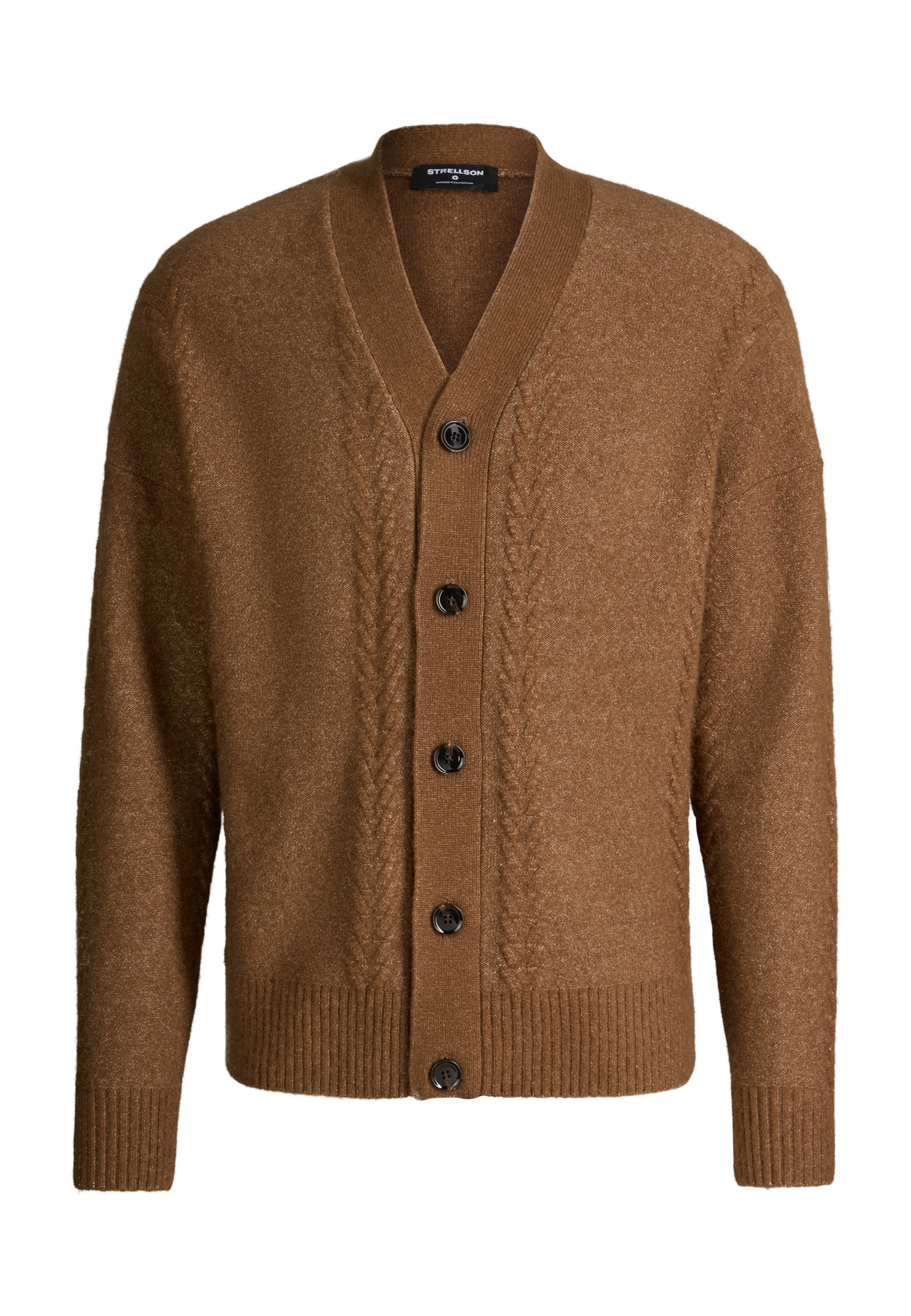 STRELLSON Strickjacke in XL in camel, Produktansicht