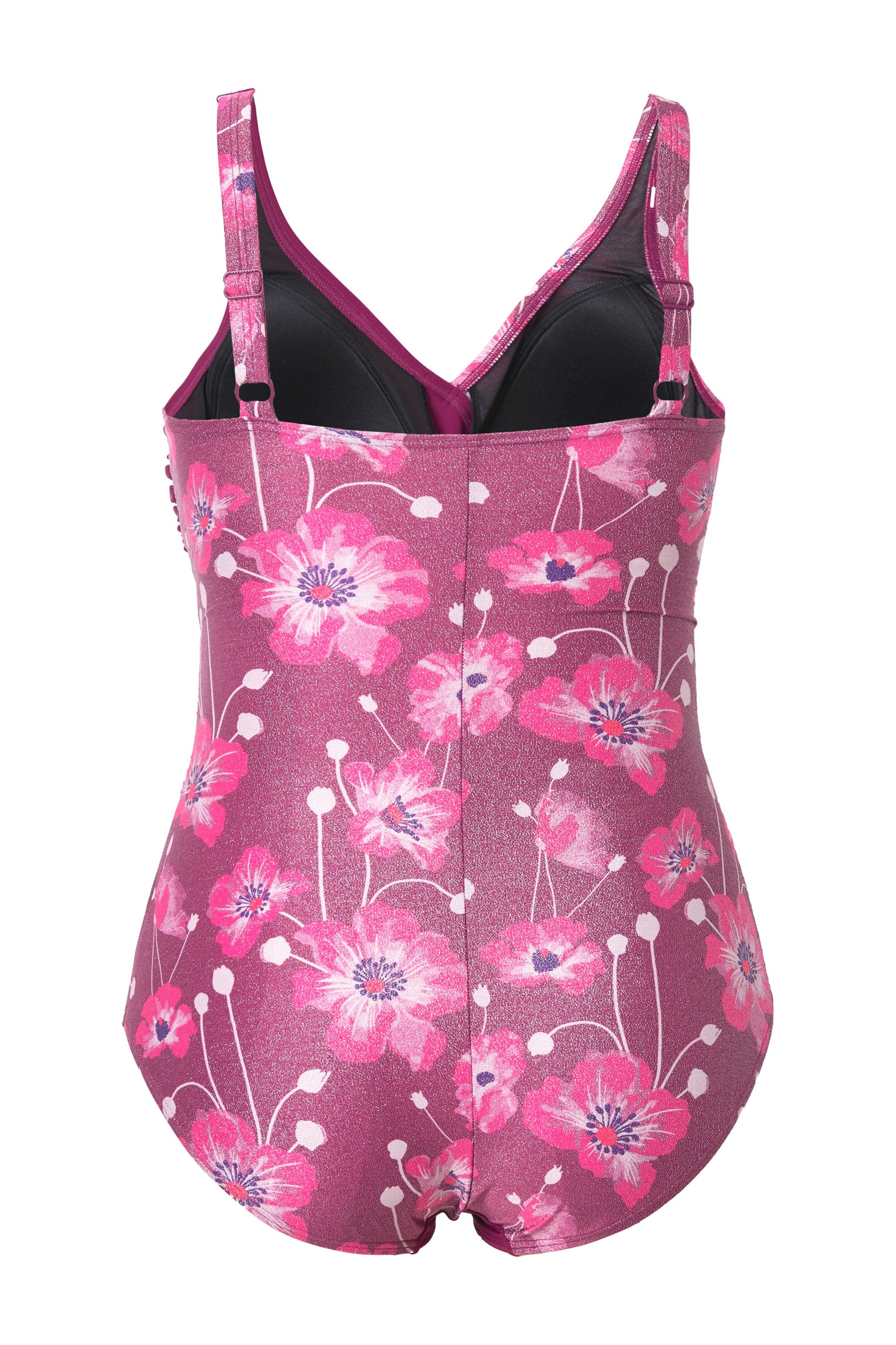 Ulla Popken Bustier Badeanzug in Lila