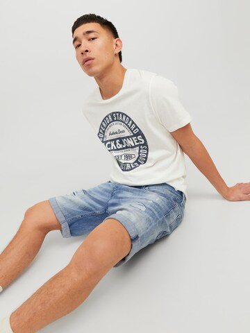 JACK & JONES Тениска 'Jeans' в бяло