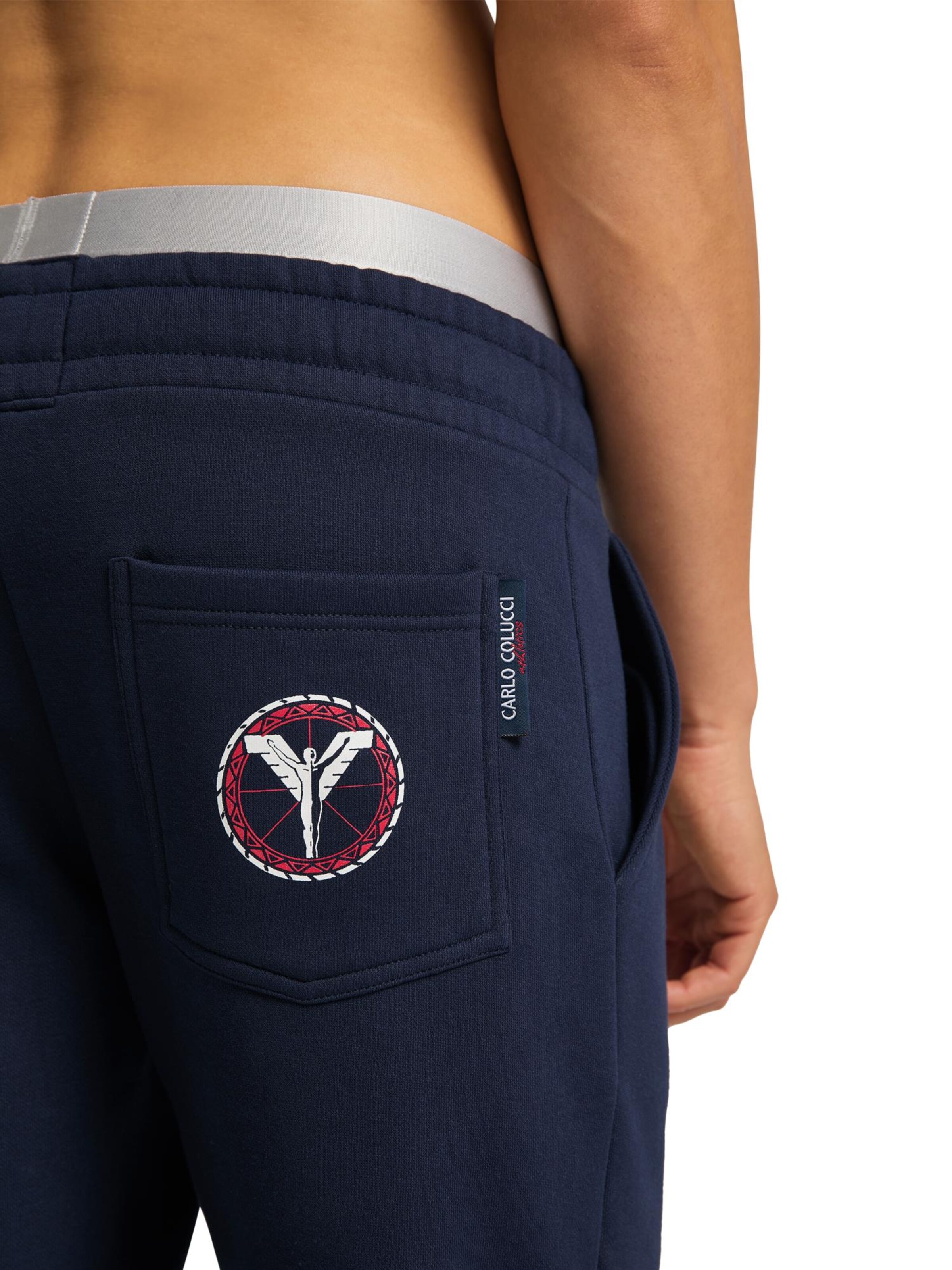 Carlo Colucci Regular Trousers 'Contrater' in Blue