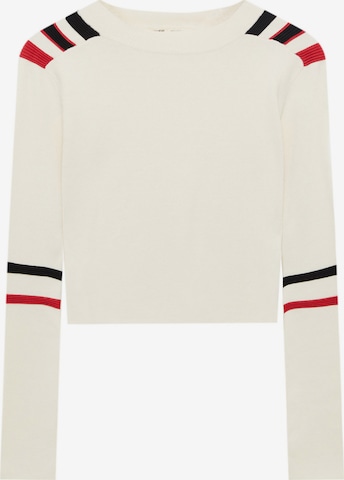 Pull&Bear Sweater in White: front