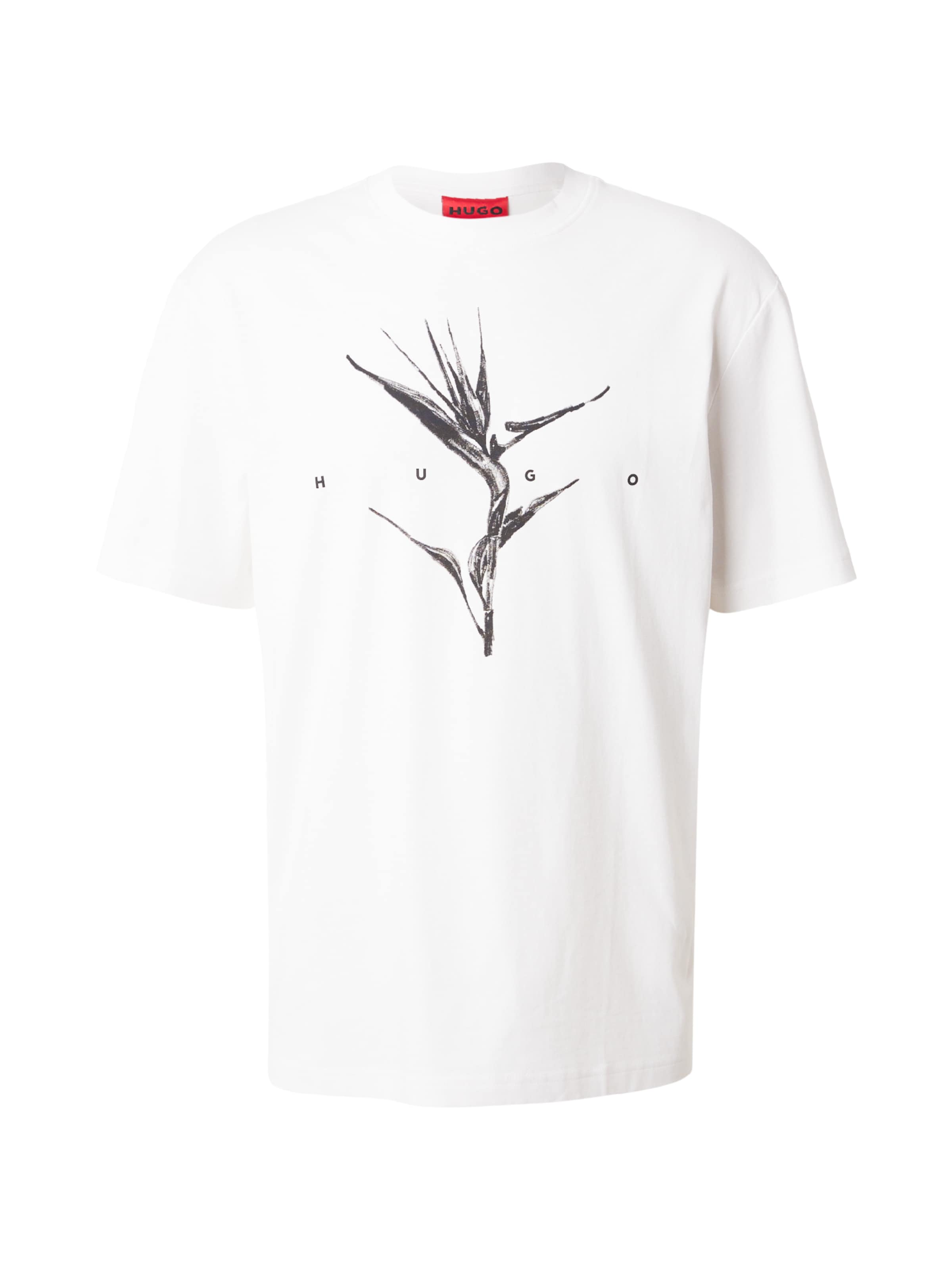 HUGO T-Shirt 'Darise' in S in schwarz / naturweiß, Produktansicht
