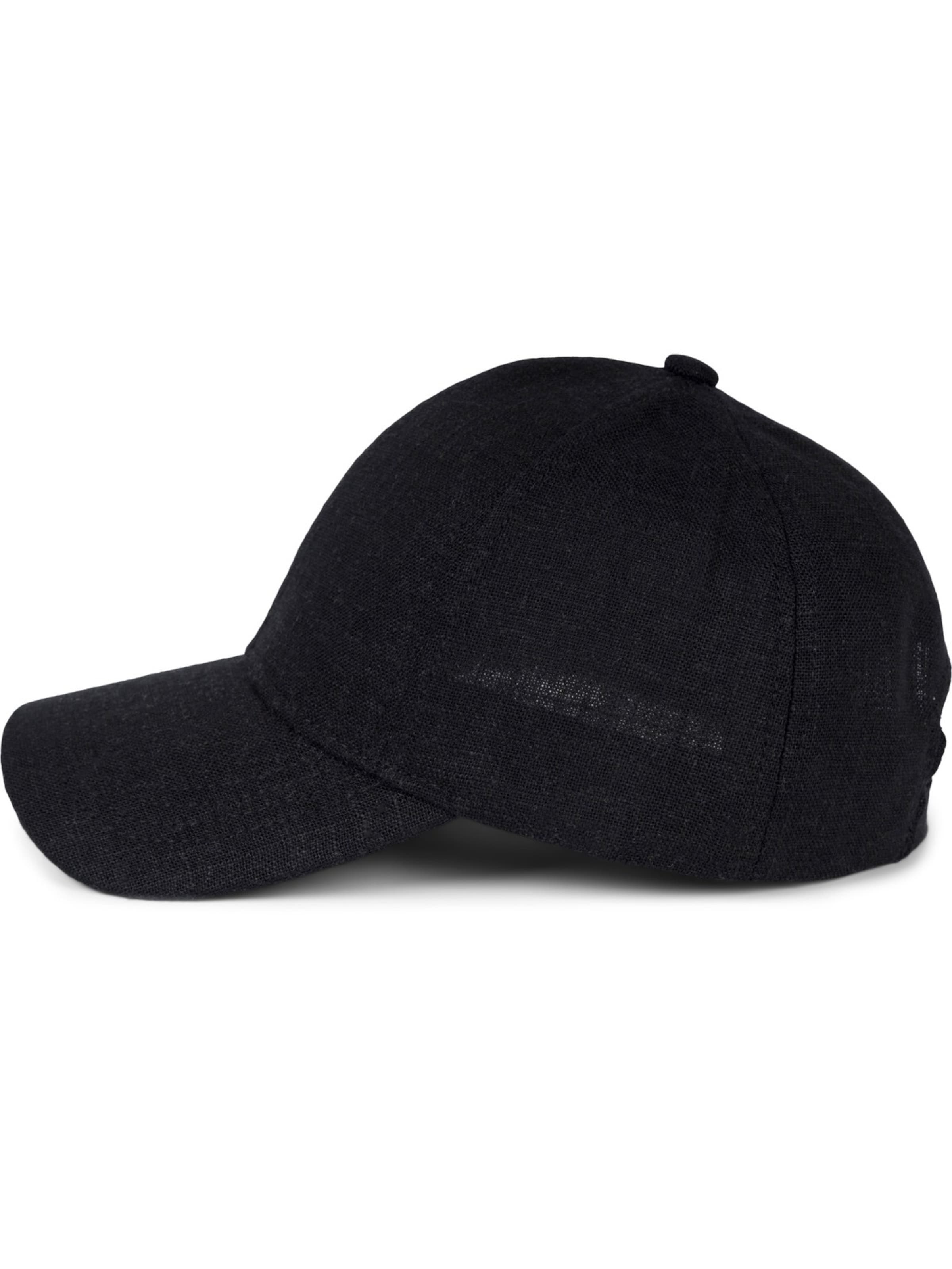 styleBREAKER Cap 'Leinen Baseball Cap' in Black