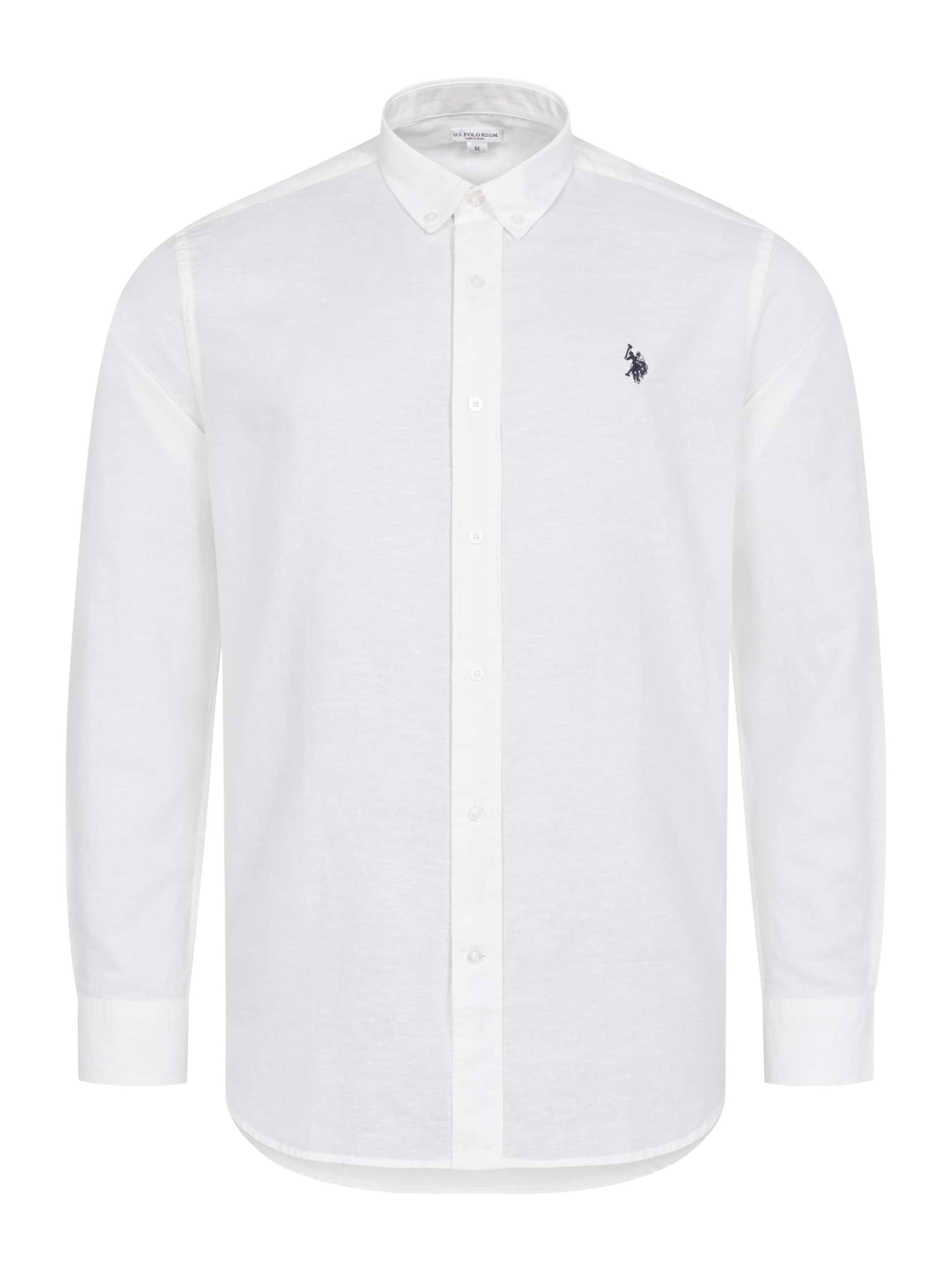 U.S. POLO ASSN. Regular fit Button Up Shirt in White: front