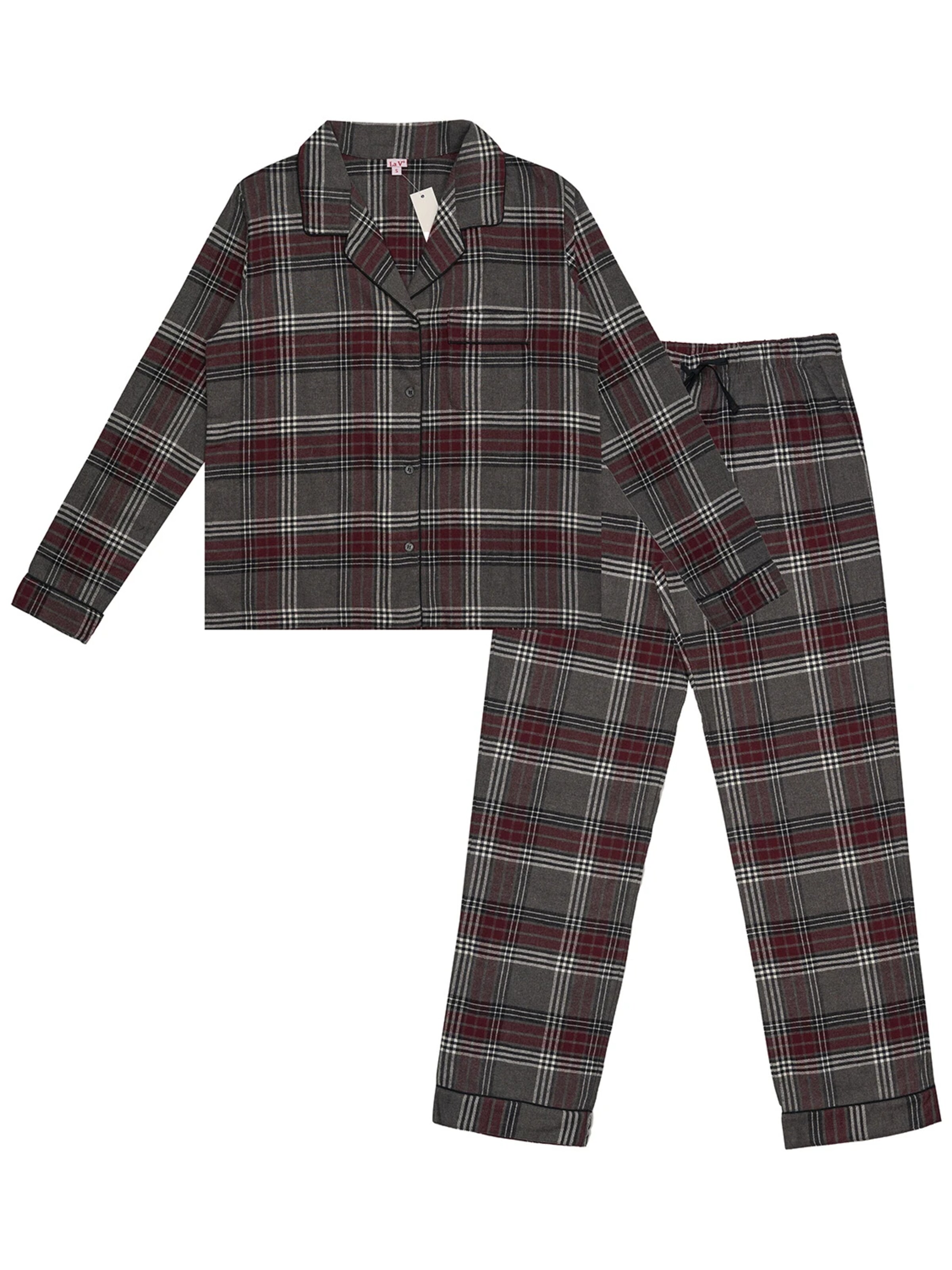 La V Pyjama in Grijs: voorkant