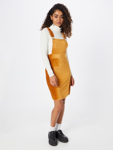 NEON & NYLON Dungaree skirt 'KAIA' in Brown: front