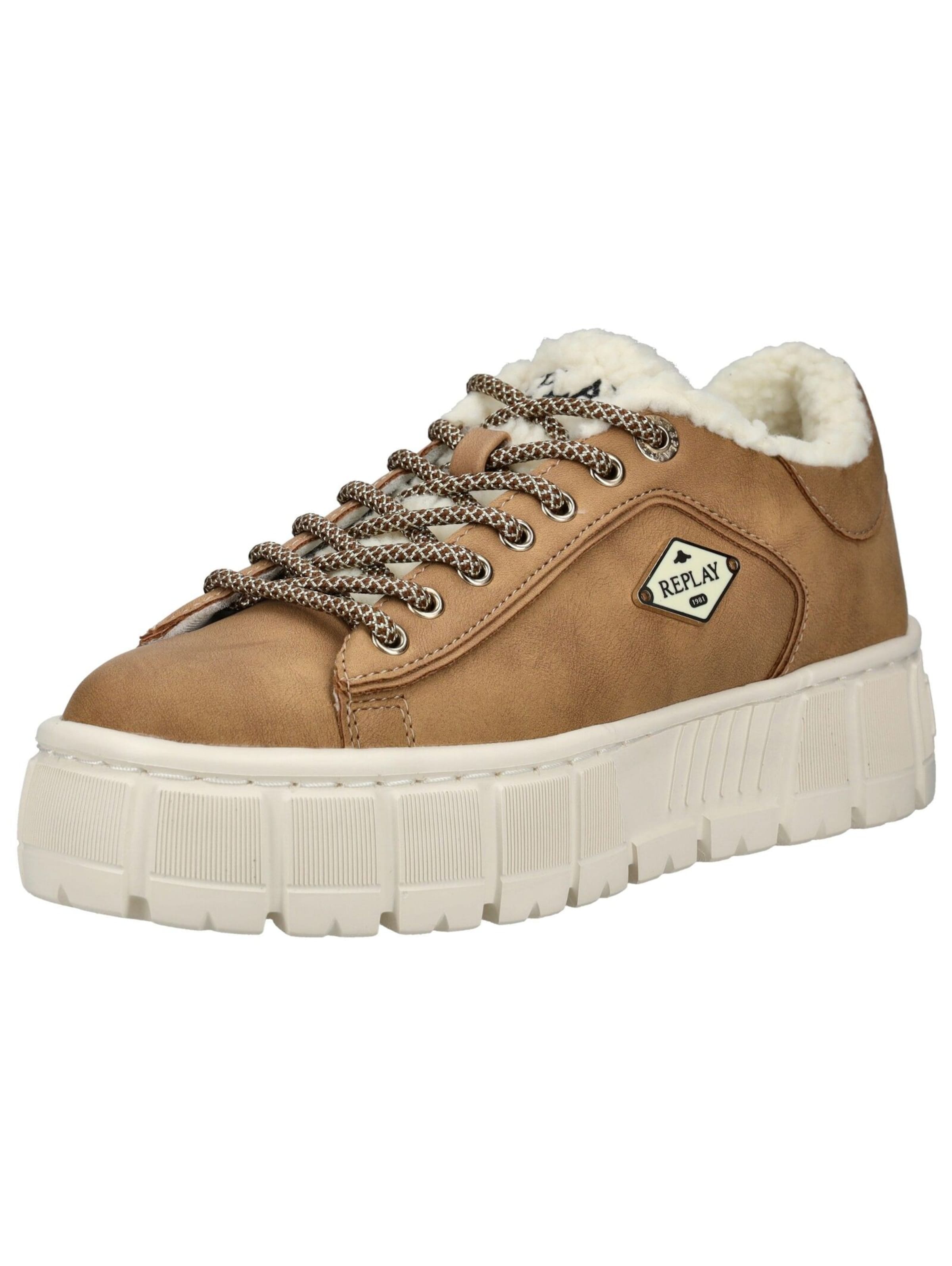REPLAY High-Top Sneakers in Beige: front