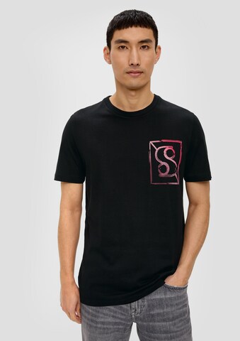 s.Oliver T-Shirt in Schwarz: predná strana