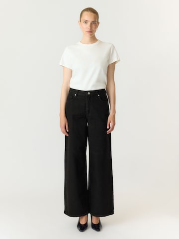 YAS Wide leg Jeans 'YASBea' in Zwart