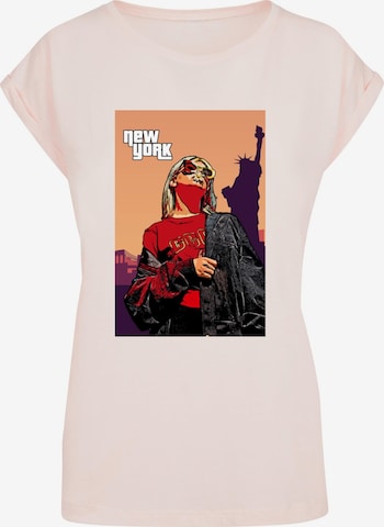 Merchcode T-Shirt 'Grand New York' in Pink: predná strana