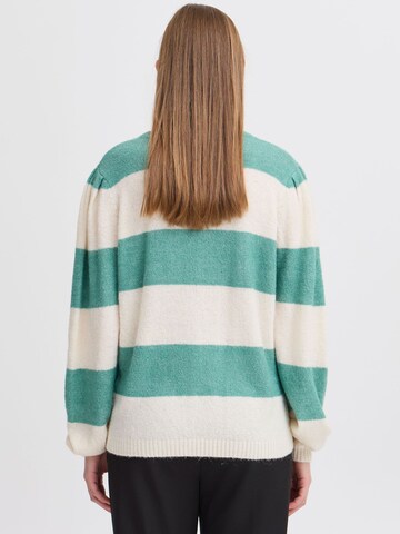 ICHI Trui ' IHDUSTY LS STRIPE ' in Groen