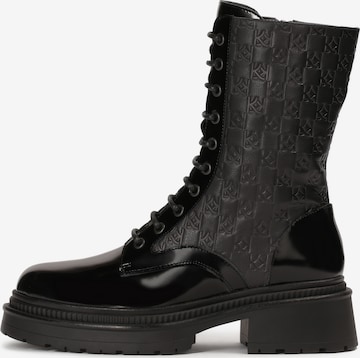 Kazar - Botines con cordones en negro: frente