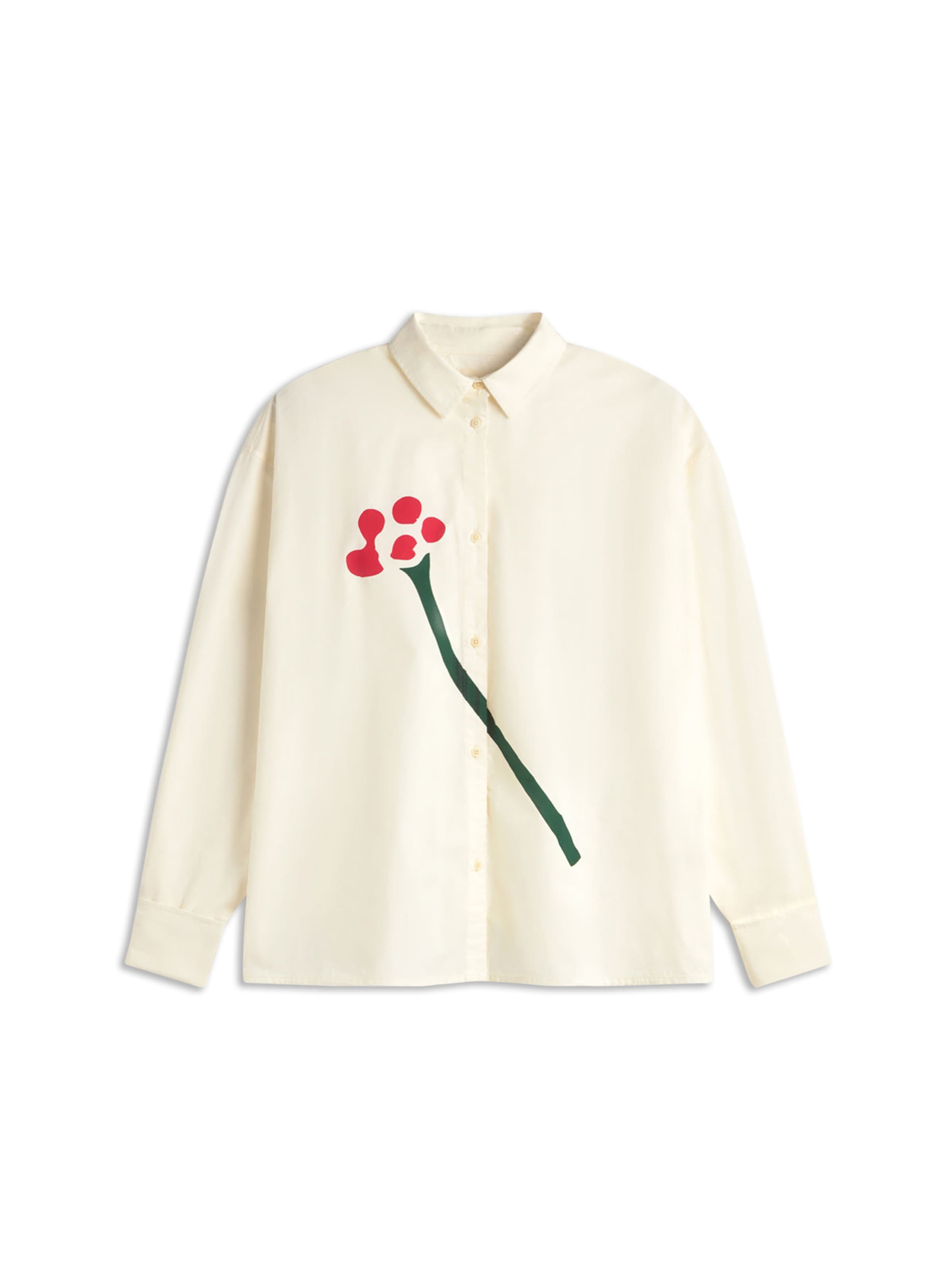 Thinking MU Blúzka 'Juana' - jedľová / tmavočervená / biela, Produkt