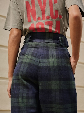 Next Wide leg Pleat-front trousers 'Smart' in Blue