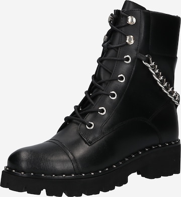 STEVE MADDEN Lace-Up Ankle Boots 'GANDARIA' in Black: front