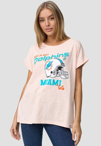 Recovered T-Shirt 'Miami Dolphins' in Pink: Vorderseite