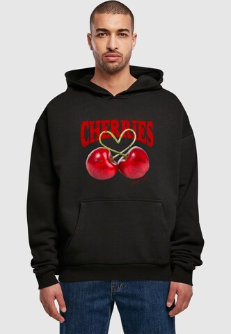 Merchcode Sweatshirt 'Sweet Cherries' in Schwarz: Vorderseite