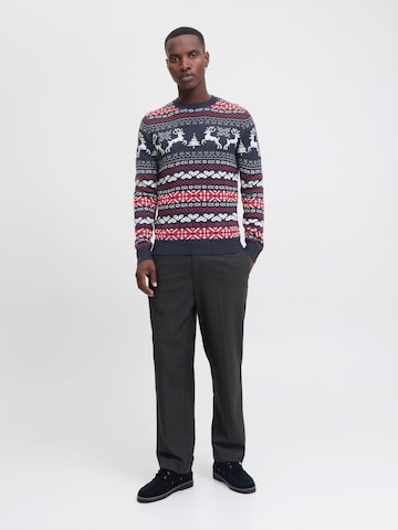 JACK & JONES Πουλόβερ 'JJXMAS FROSTY' σε μπλε