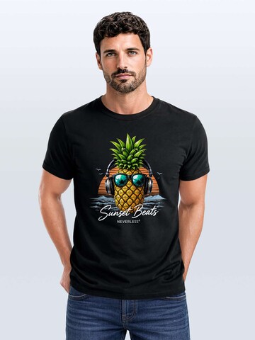 Neverless Shirt 'Sunset Beats' in Black: front