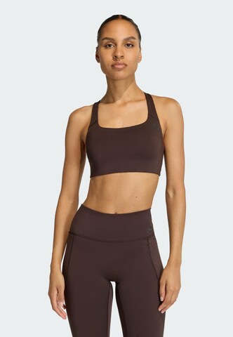 Bustier Soutien-gorge de sport 'Optime' ADIDAS PERFORMANCE en marron : devant