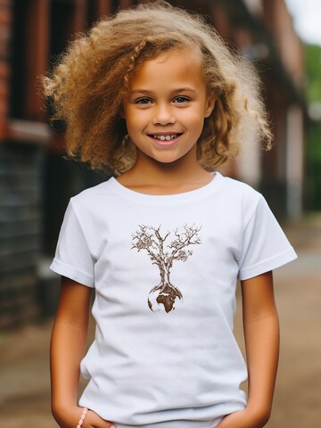Life-Tree Shirt 'Weltenbaum' in Brown: front