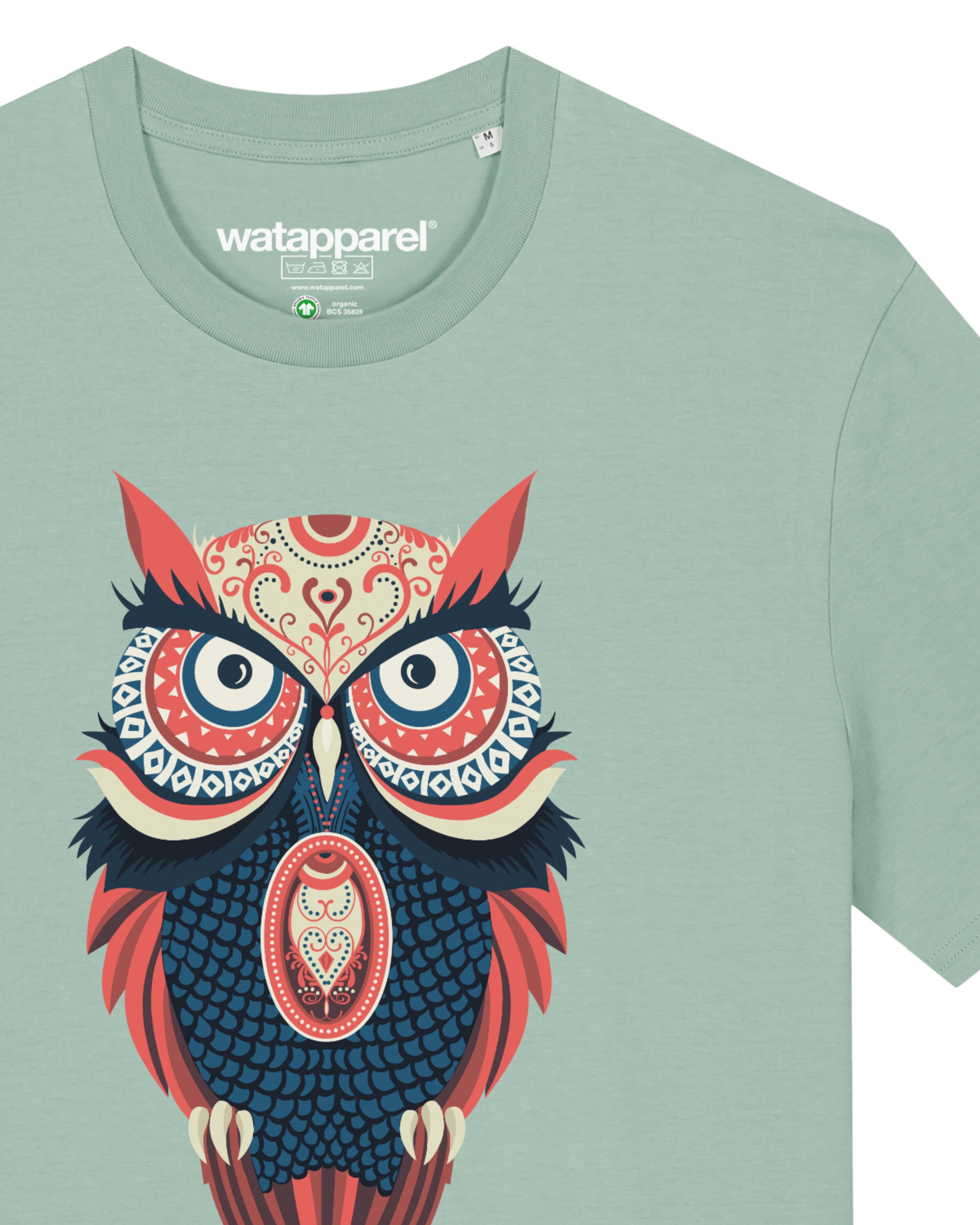 Watapparel Shirt 'Colorful Owl' in Green