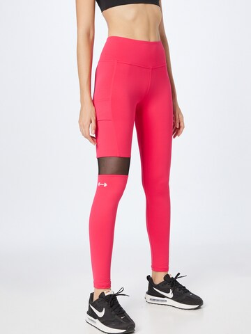 NEBBIA Skinny Sportbroek in Roze: voorkant