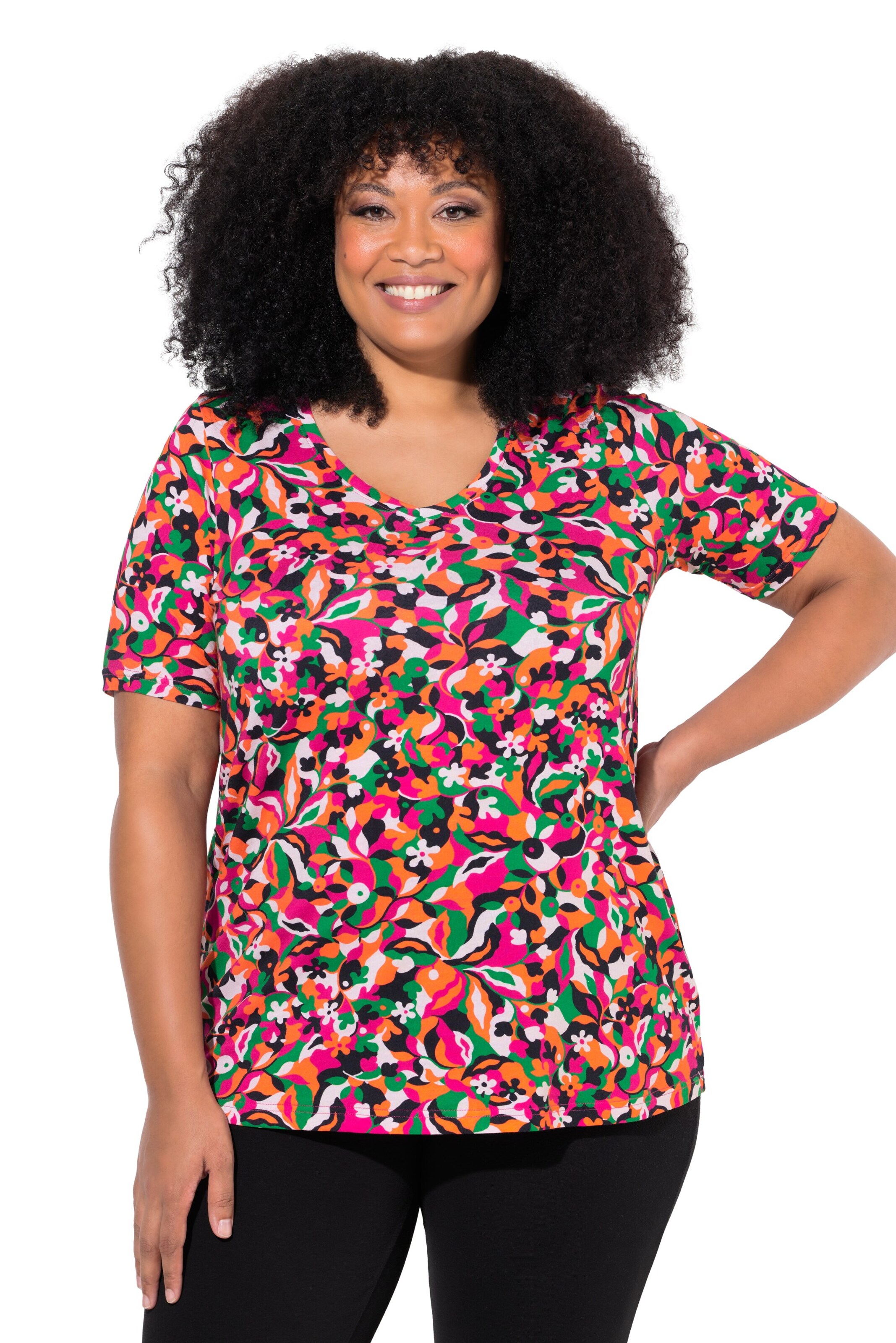 Ulla Popken Shirt in Oranje: voorkant