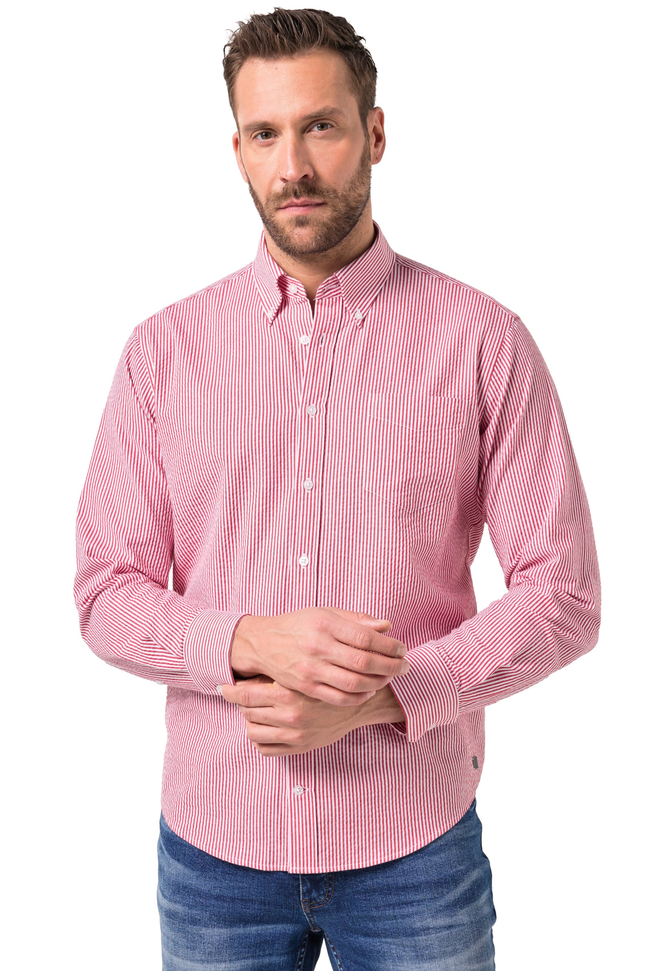 JP1880 Regular fit Button Up Shirt in Red: front