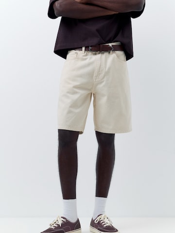 Regular Jean Pull&Bear en blanc : devant