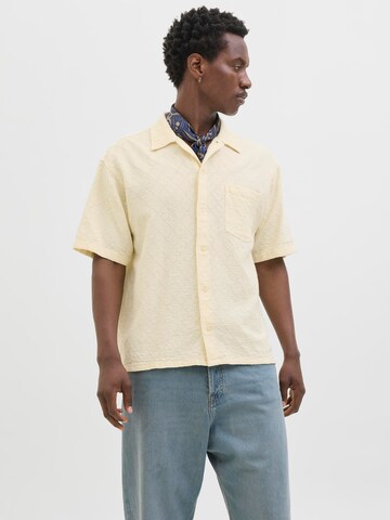 JACK & JONES Comfort fit Button Up Shirt in White: front