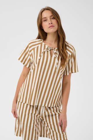 SAINT TROPEZ Blouse 'Zalinda' in Bruin: voorkant