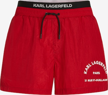 Shorts de bain Karl Lagerfeld en rouge : devant