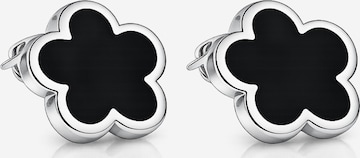 Pure Schmuck Earrings 'Clover Black' in Silver: front