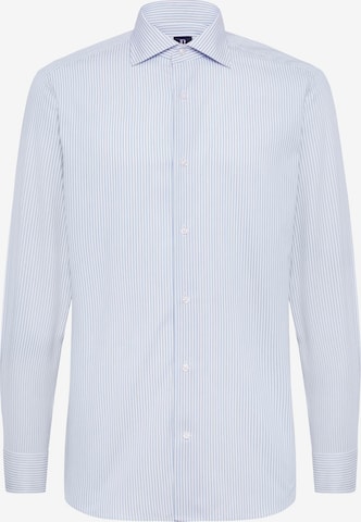 Coupe slim Chemise 'Dobby Windsor' Boggi Milano en bleu : devant