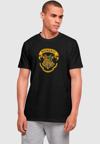 ABSOLUTE CULT Shirt 'Harry Potter - Hogwarts Ribbon' in Schwarz: Vorderseite