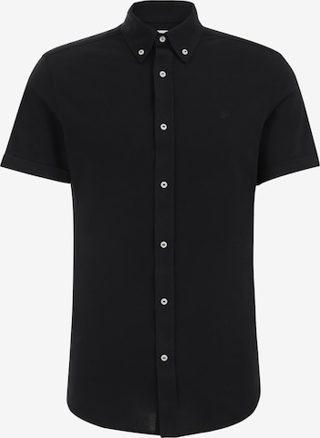 WE Fashion Button Up Shirt in Black: front