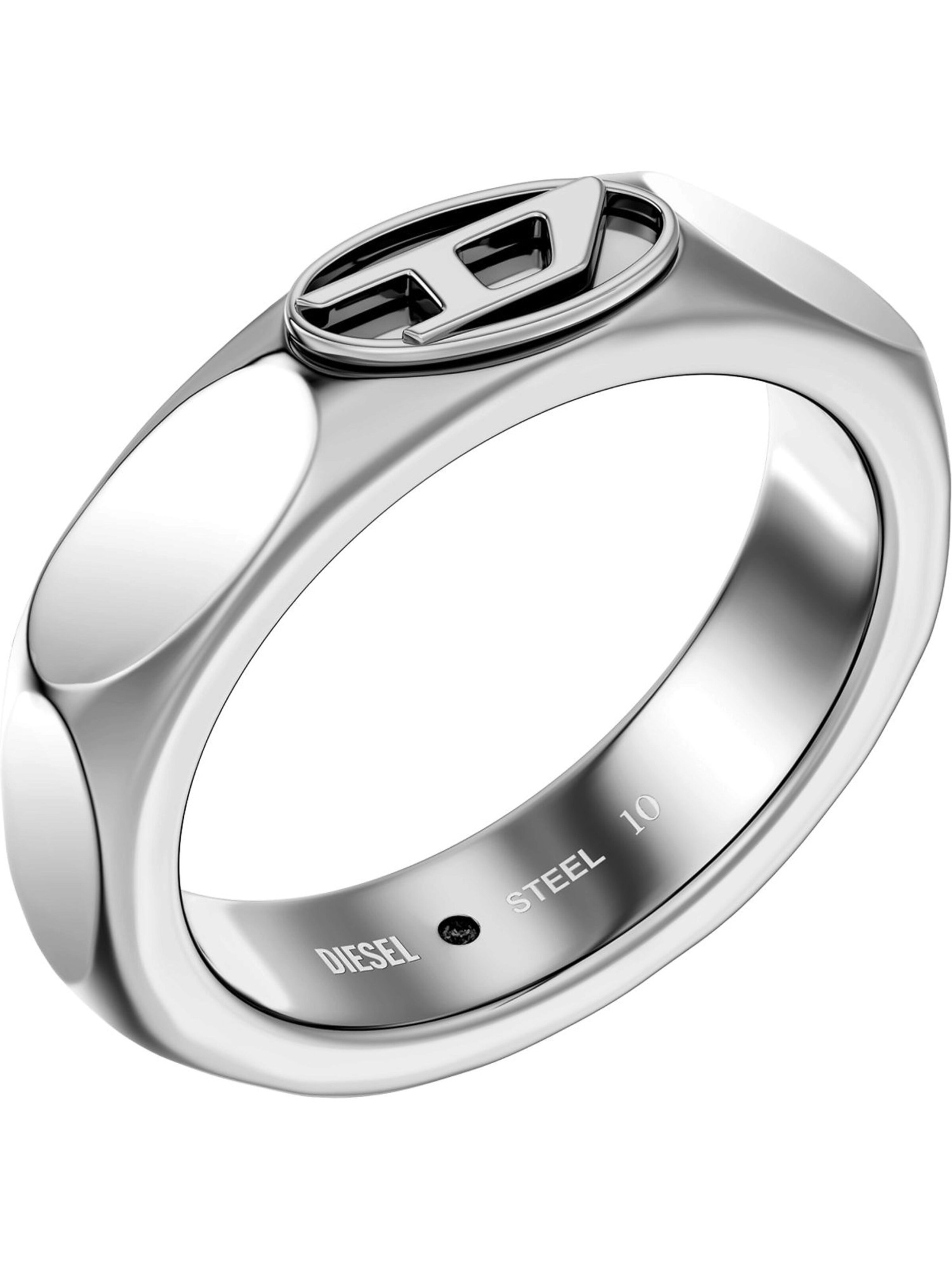 DIESEL Ring in 56 in silber, Produktansicht