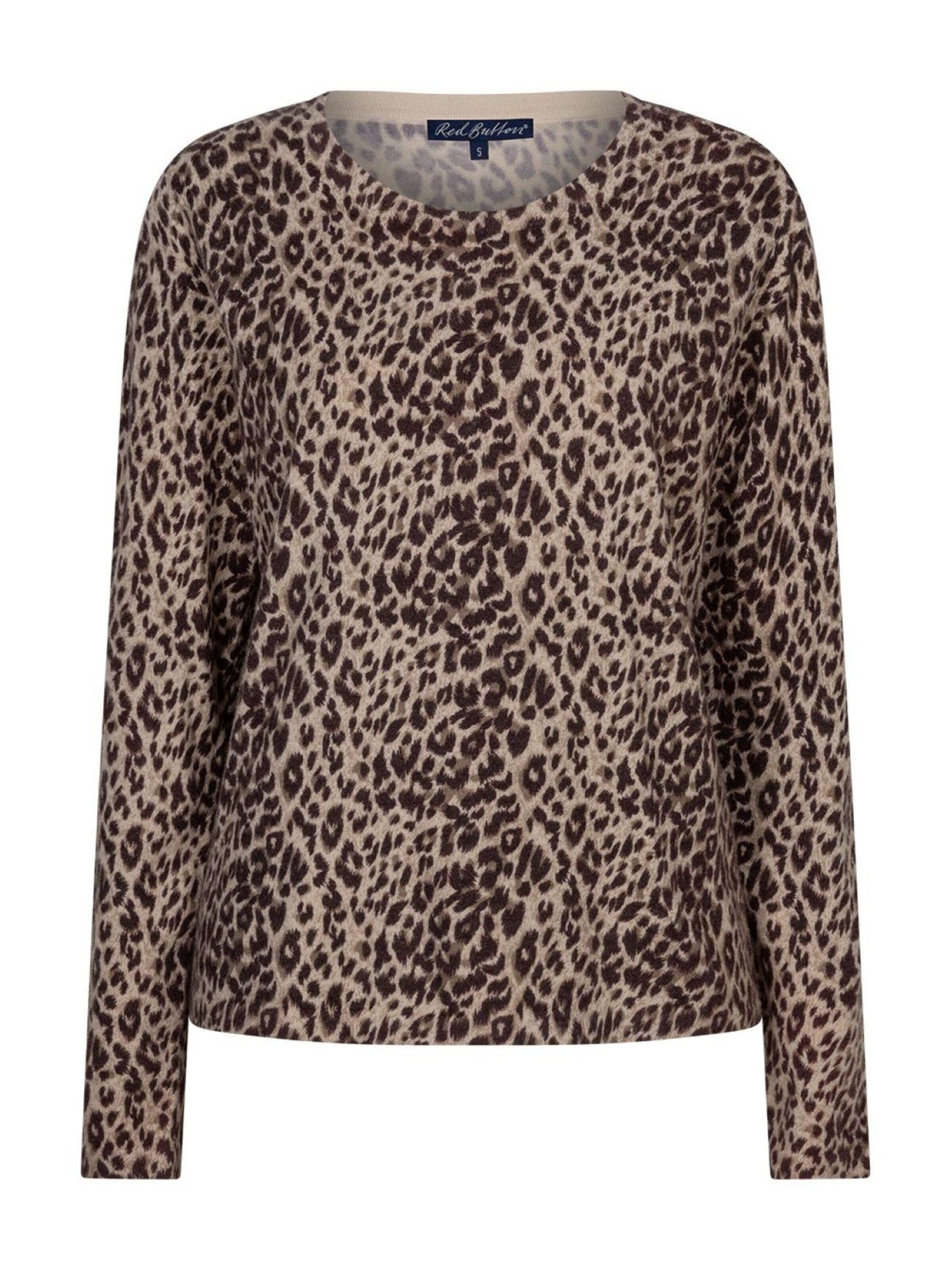Red Button Knitted top 'RB Sweet animal burgundy' in Red: front