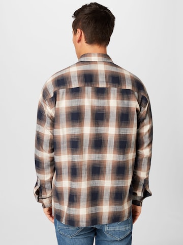 By Garment Makers Comfort fit Button Up Shirt 'Storm' in Brown